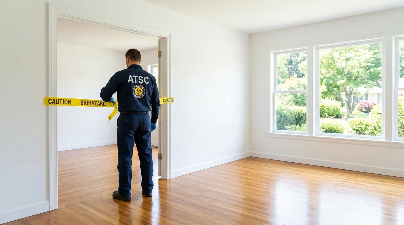 Certified biohazard cleanup crew performing Decomposition Cleanup in Danbury